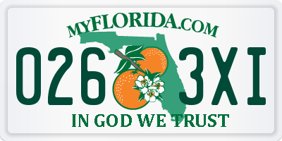 FL license plate 0263XI