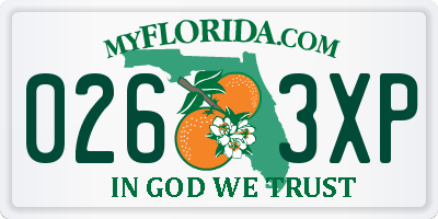 FL license plate 0263XP