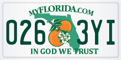 FL license plate 0263YI