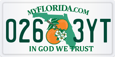 FL license plate 0263YT