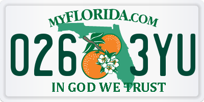 FL license plate 0263YU