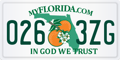 FL license plate 0263ZG