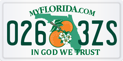 FL license plate 0263ZS