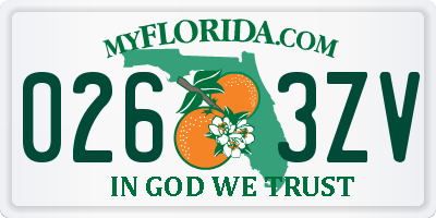 FL license plate 0263ZV