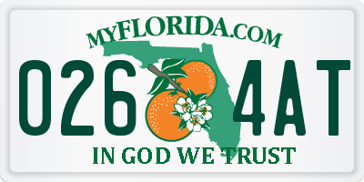 FL license plate 0264AT