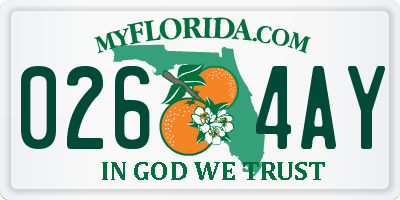 FL license plate 0264AY