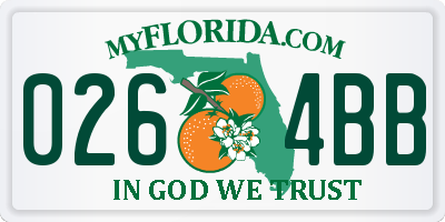 FL license plate 0264BB