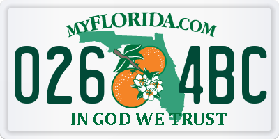 FL license plate 0264BC