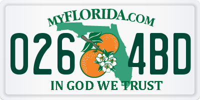 FL license plate 0264BD