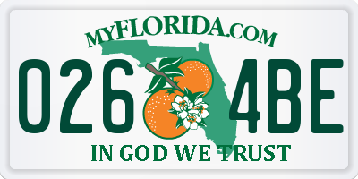 FL license plate 0264BE