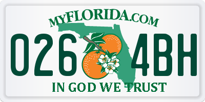 FL license plate 0264BH