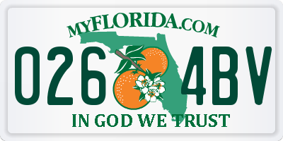 FL license plate 0264BV