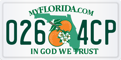 FL license plate 0264CP