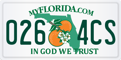 FL license plate 0264CS
