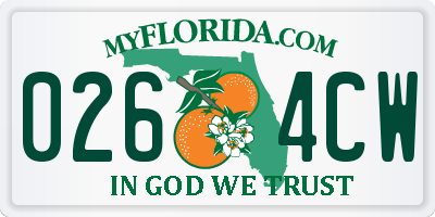 FL license plate 0264CW