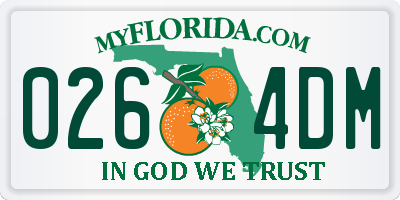 FL license plate 0264DM