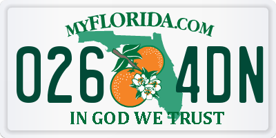 FL license plate 0264DN