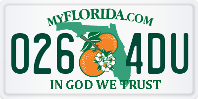 FL license plate 0264DU