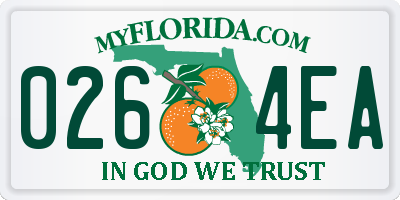 FL license plate 0264EA