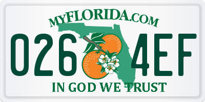 FL license plate 0264EF