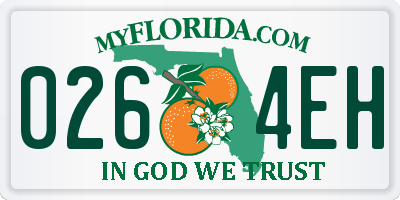 FL license plate 0264EH