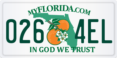FL license plate 0264EL