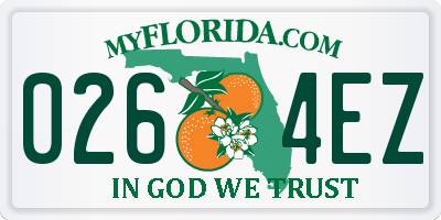 FL license plate 0264EZ