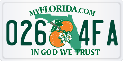 FL license plate 0264FA