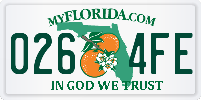 FL license plate 0264FE