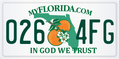 FL license plate 0264FG