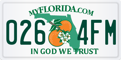 FL license plate 0264FM