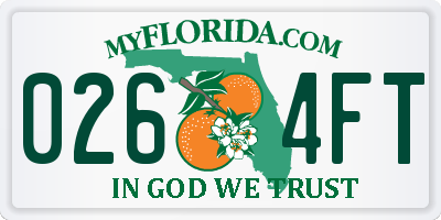 FL license plate 0264FT