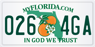 FL license plate 0264GA