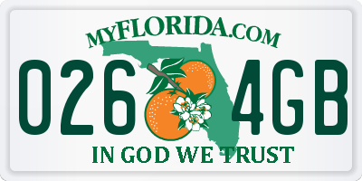 FL license plate 0264GB