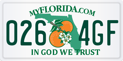 FL license plate 0264GF