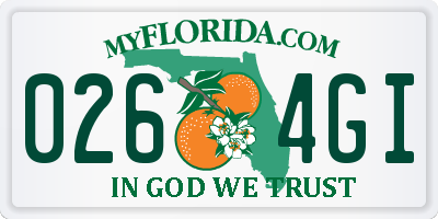 FL license plate 0264GI