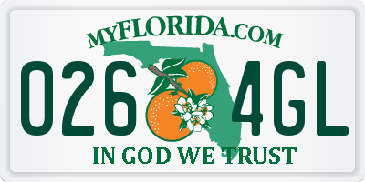 FL license plate 0264GL