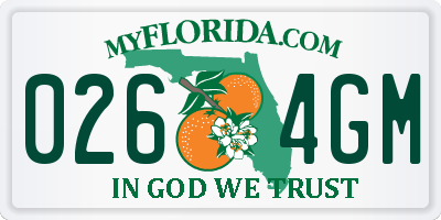 FL license plate 0264GM