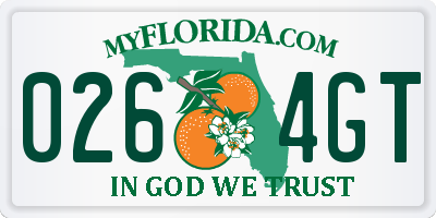 FL license plate 0264GT