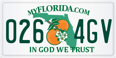 FL license plate 0264GV