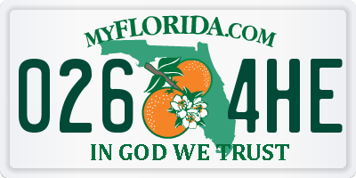 FL license plate 0264HE