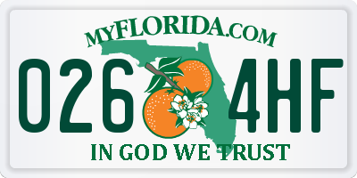 FL license plate 0264HF