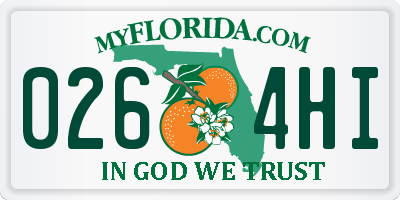 FL license plate 0264HI