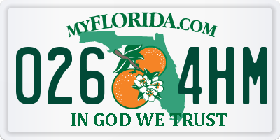 FL license plate 0264HM