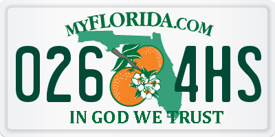 FL license plate 0264HS
