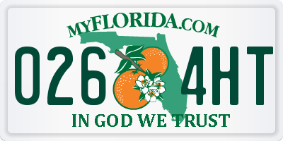 FL license plate 0264HT