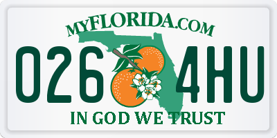 FL license plate 0264HU