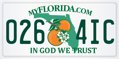 FL license plate 0264IC