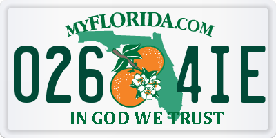FL license plate 0264IE