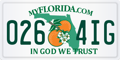 FL license plate 0264IG